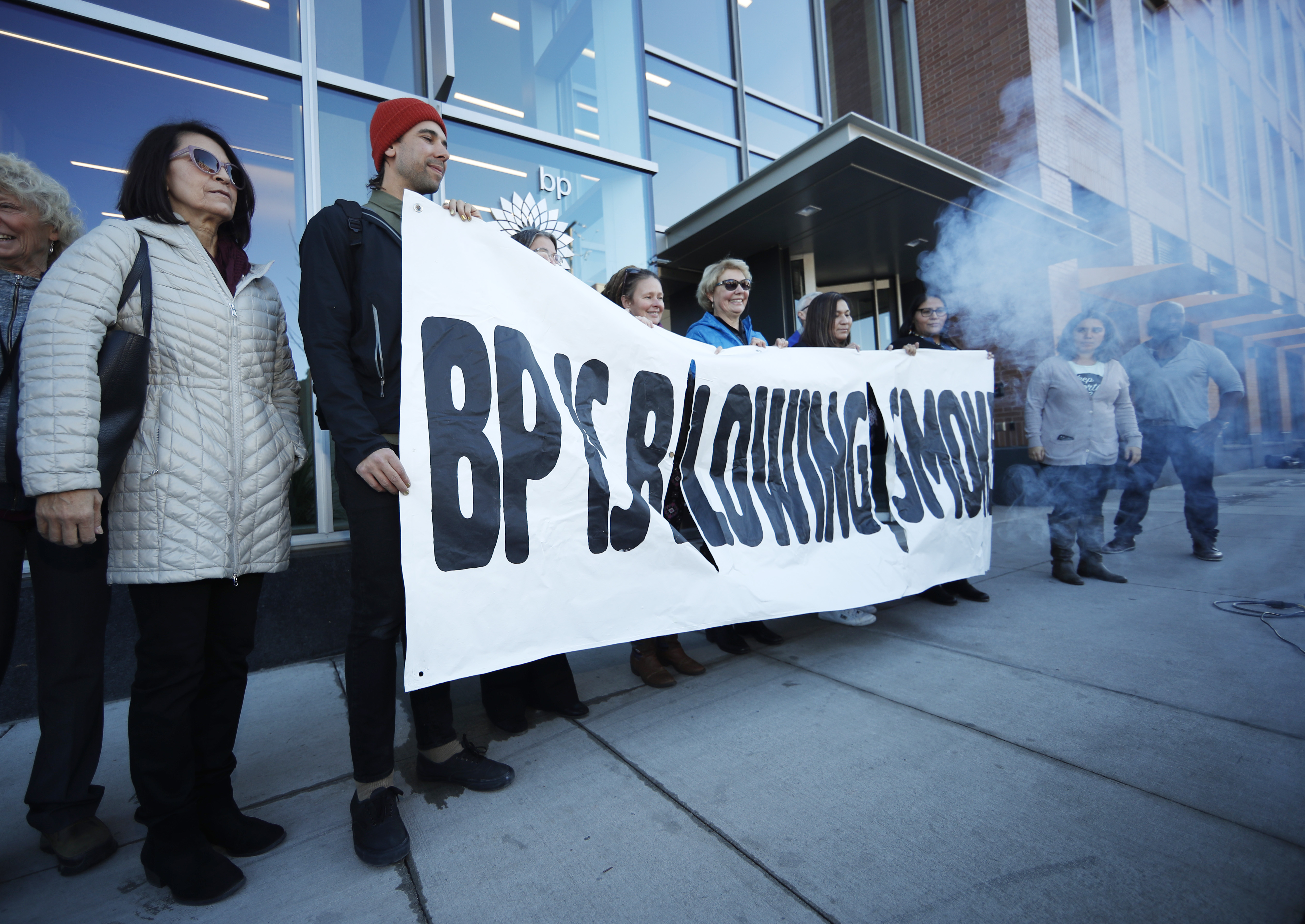 ProgressNow Colorado, BP headquarters, activists against methane rule changes