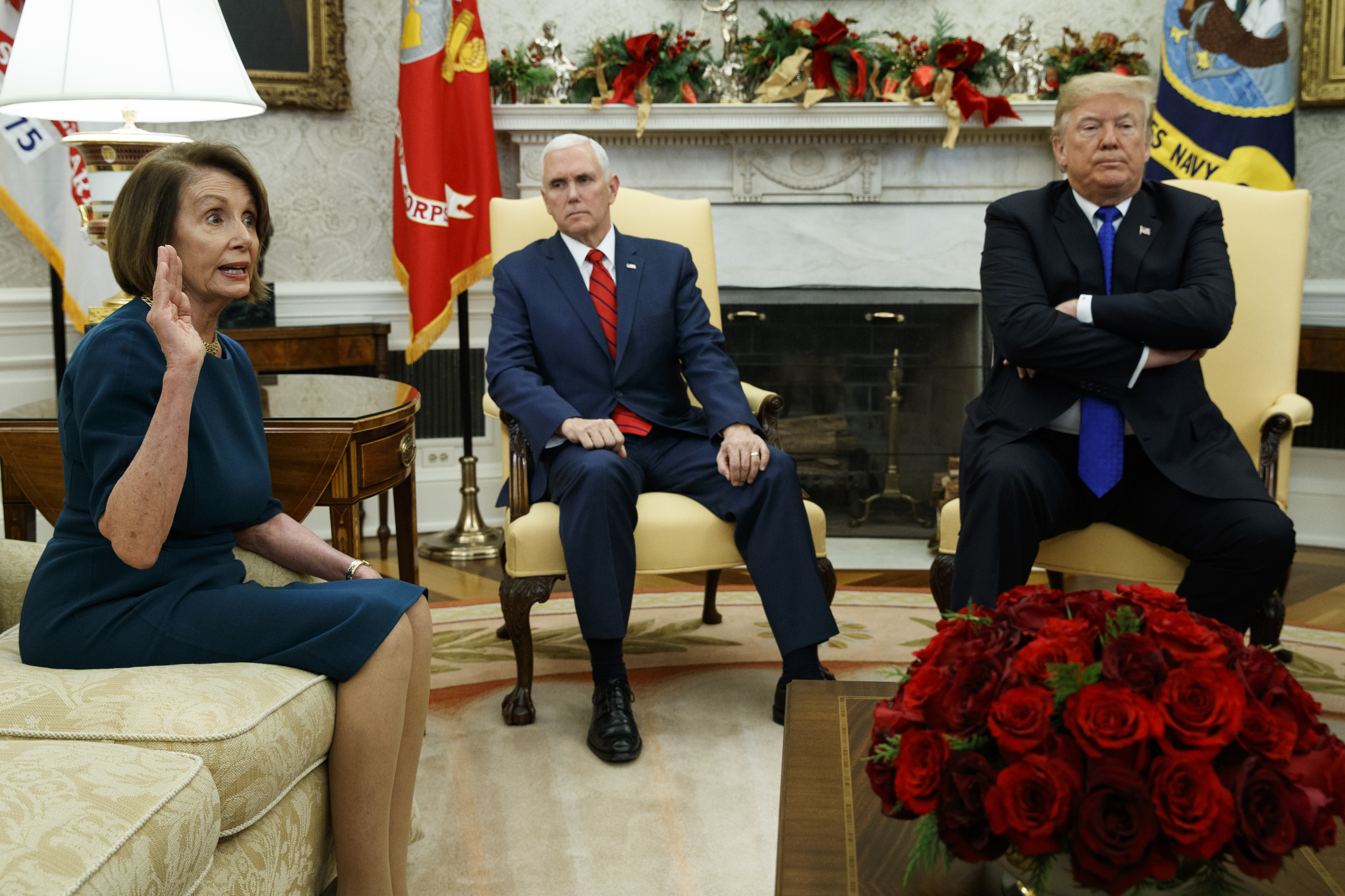 Donald Trump, Nancy Pelosi, Mike Pence