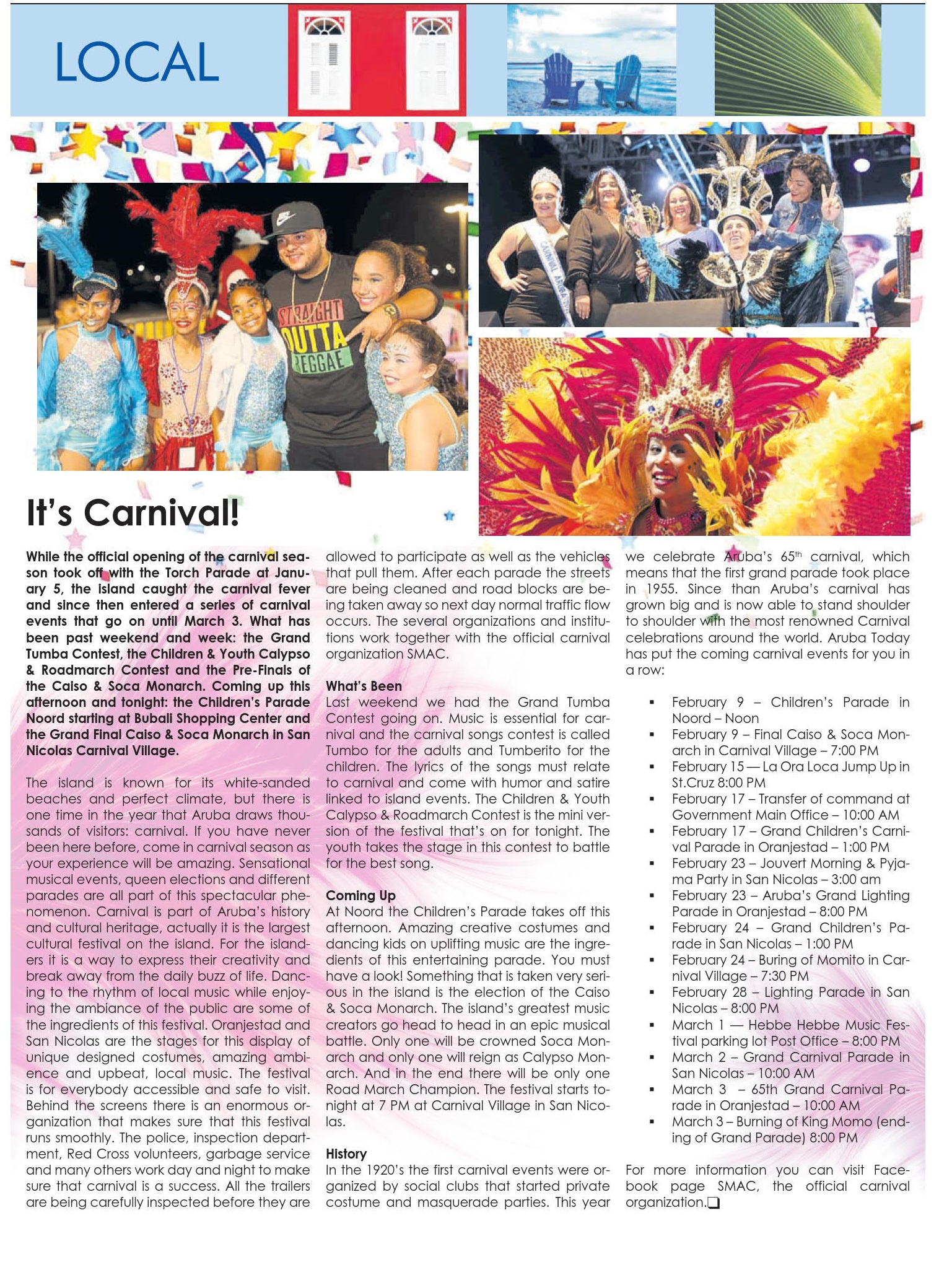 Schedule Carnaval Aruba 2025 Melly Sonnnie