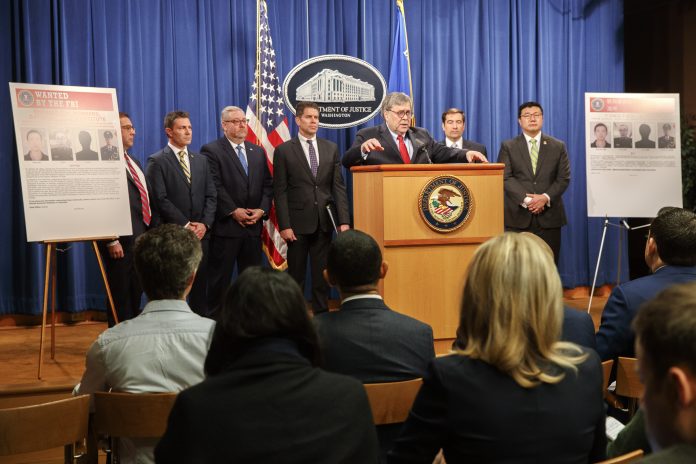 William Barr, Seth Ducharm, Chris Hacker, David Bowdich, Brian Benczkowski, John Demers, Byung