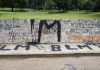 ‘BLM’ and ‘Defund the Police’ spray painted at Graceland