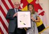 Maryland gov honors swimmer who withdrew from Paralympics
