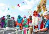 Arrival Sinterklaas and his helpers in Aruba