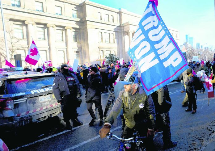 Virus Outbreak Canada Protest