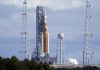 NASA tries fueling moon rocket in test, but leak reoccurs