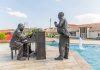 Maintenance on three fountains in Oranjestad