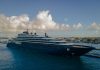 Cruise ship EVRIMA of the Ritz-Carlton Yacht Collection arrives in Aruba for the first time