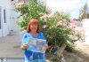 Aruba Tourism Authority honored loyal visitor at a private rental in Palm Beach; Yvonne Bourque