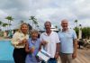 Aruba Tourism Authority honored loyal visitors at Manchebo Beach Resort & Spa; David & Joan Stevens & James & Stella Borodawka