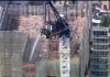 Pedestrians scatter as fire causes NY construction crane’s arm to collapse