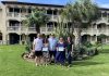 Aruba Tourism Authority honors loyal visitors at Bucuti & Tara Beach Resort! Mr. Michael & Mrs. Carmela Kruzynski and Mr. Stephen & Mrs. Tina Kenny