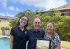 Aruba Tourism Authority honors loyal visitors at Cas Di Soño Vacation Rentals! Mr. Scott & Mrs. Christina McGinn