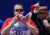 Patrick Bertoletti of Chicago wins his first men’s title at annual Nathan’s hot dog eating contest