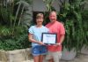 Aruba Tourism Authority honors loyal visitors at Renaissance Ocean Suites! Mr. Nick Feasel & Mrs. Carroll Feasel