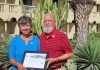 Aruba Tourism Authority honored loyal visitors at Bucuti & Tara Beach Resort! Mr. Roy & Mrs. Julie George