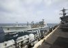 U.S. Navy replenishment ship operating in Mideast was damaged after refueling warships, officials say