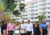 Aruba Tourism Authority honored loyal visitors at Marriott’s Aruba Ocean Club! Mrs. Camille Gravallese & Mrs. Renee Caraviello