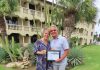Aruba Tourism Authority honored loyal visitors at Bucuti & Tara Beach Resort! Mr. Peter and Mrs. Julie Kent