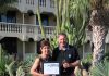 Aruba Tourism Authority honored loyal visitors at Bucuti & Tara Beach Resort! Mr. Mark and Mrs. Susan Stone
