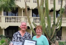 Aruba Tourism Authority honored loyal visitors at Bucuti and Tara Beach Resort! Mr. Andrew and Mrs. Lynda Hamilton