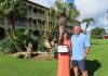 Aruba Tourism Authority honored loyal visitors at Bucuti & Tara Beach Resort! Mr. Dennis and Mrs. Tracy Bohrer