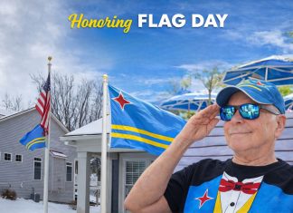 Aruba to me: Don Alhart celebrates Aruba’s Flag Day at home in NY!