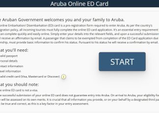 Planning on visiting Aruba? Make sure you have your ED card!