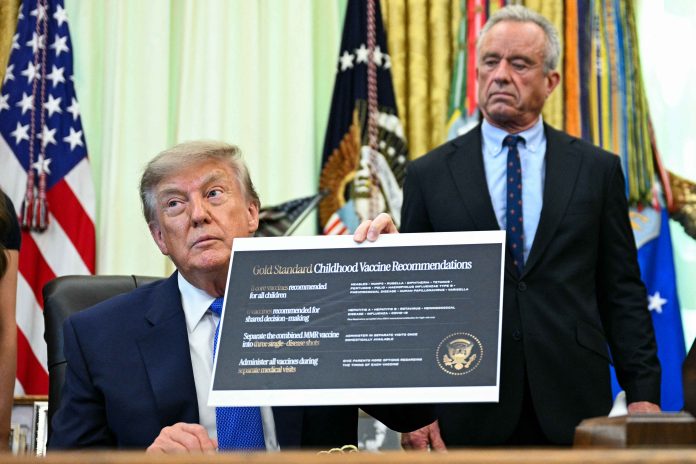 US President Donald Trump signs executive order on vaccines