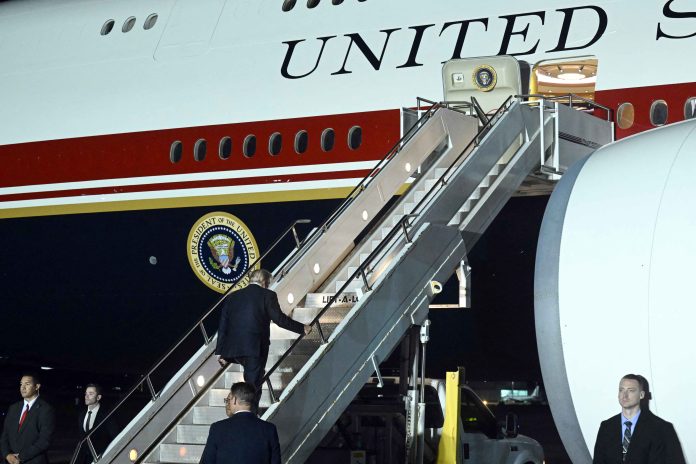 US President Trump Returns From NATO Summit In Turkey